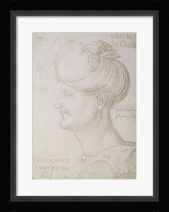 Framed Head of Suleyman the Magnificent Print