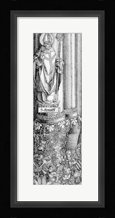 Framed Triumphal Arch of Emperor Maximilian I of Germany: Detail of column Print