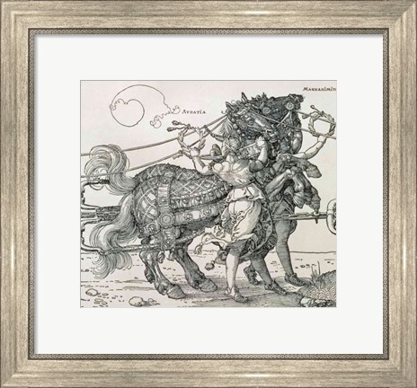 Framed Triumphal Chariot of Emperor Maximilian I of Germany: detail of the horse teams Print