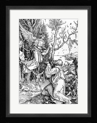 Framed Joachim and the Angel from the 'Life of the Virgin' Print