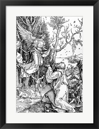 Framed Joachim and the Angel from the &#39;Life of the Virgin&#39; Print