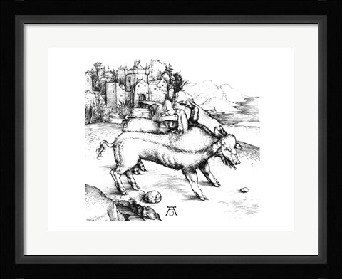 Framed Monstrous Pig Print