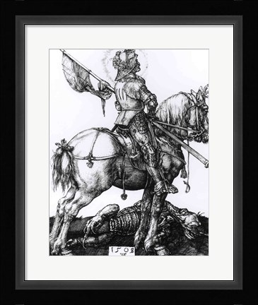 Framed St. George and the Dragon, 1508 Print