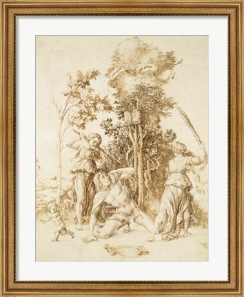 Framed Death of Orpheus, 1494 Print