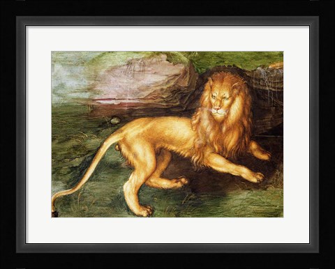 Framed Lion Print