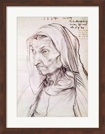 Framed Portrait of the artist&#39;s mother, 1514 Print