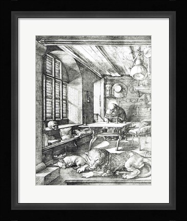 Framed St. Jerome in his Study, 1514 Print