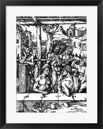 Framed Men's Bath, c.1498 Print