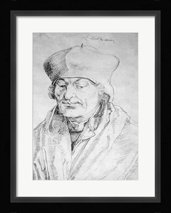 Framed Portrait of Desiderius Erasmus Print
