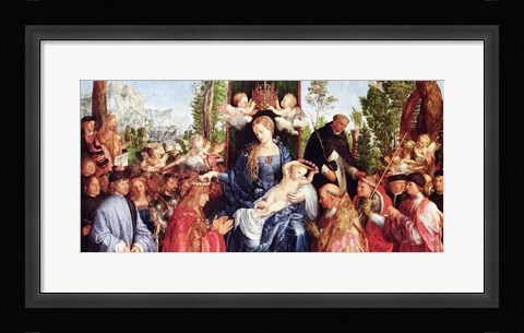 Framed Festival of the Rosary, 1506 - with crown Print