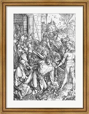 Framed carrying of the cross Print