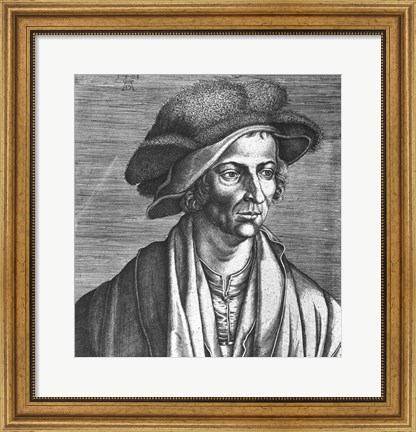 Framed Portrait of Joachim Patinir, 1521 Print