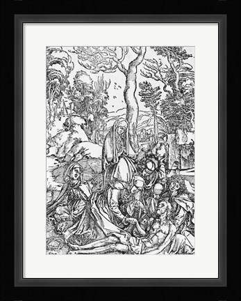 Framed Christ mourned by the Virgin and the female Saints, from 'The Great Passion' series Print