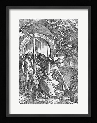 Framed descent of Christ into Limbo, from 'The Great Passion' Print