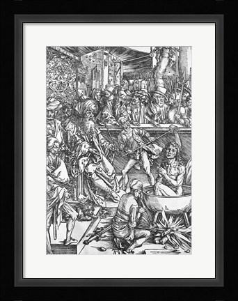 Framed Scene from the Apocalypse, The martyrdom of St. John the Evangelist Print