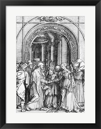 Framed marriage of the Virgin, from the &#39;Life of the Virgin&#39; Print