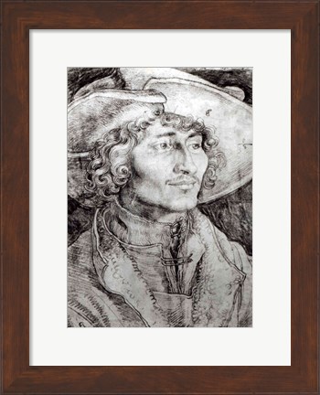Framed Portrait of an unknown man, 1521 Print