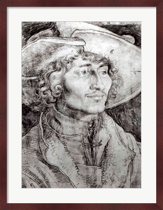 Framed Portrait of an unknown man, 1521 Print