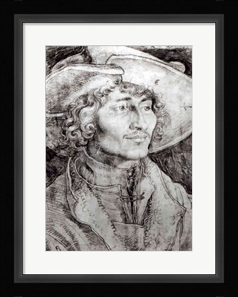 Framed Portrait of an unknown man, 1521 Print