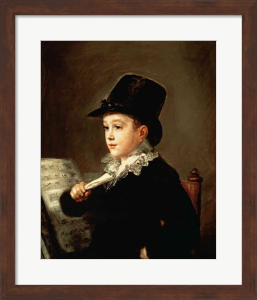 Framed Portrait of Marianito Goya, Grandson of the Artist, c.1815 Print