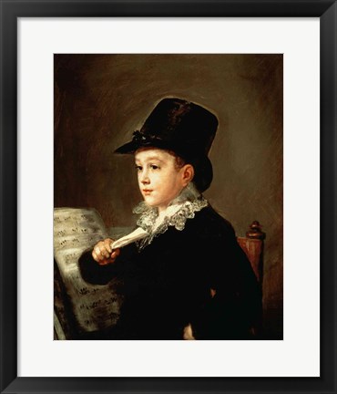 Framed Portrait of Marianito Goya, Grandson of the Artist, c.1815 Print