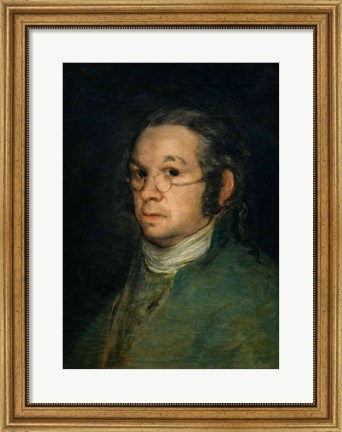 Framed Self portrait with spectacles, c.1800 Print