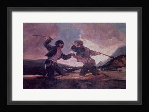 Framed Duel with Clubs Print