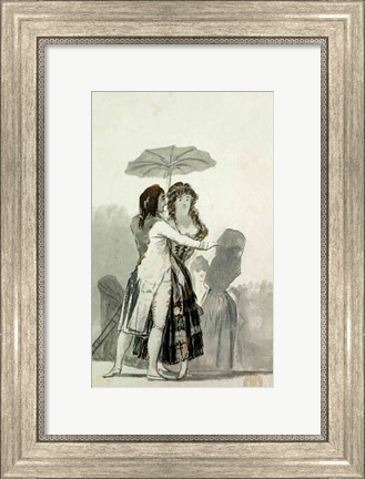Framed Couple with a Parasol Print