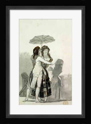 Framed Couple with a Parasol Print
