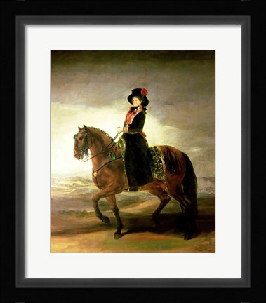 Framed Equestrian portrait of Queen Maria Luisa Print