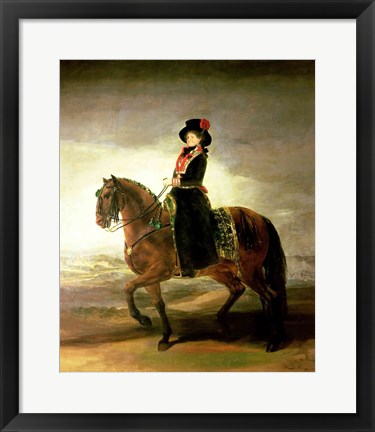 Framed Equestrian portrait of Queen Maria Luisa Print