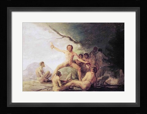 Framed Cannibals Savouring Human Remains Print