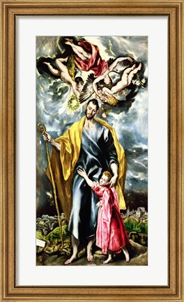 Framed St. Joseph and the Christ Child Print