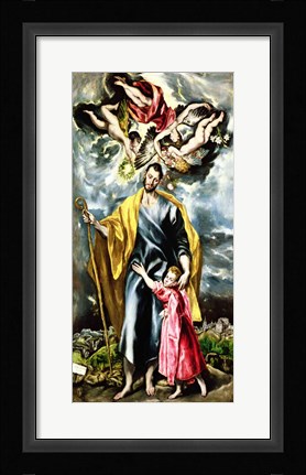 Framed St. Joseph and the Christ Child Print