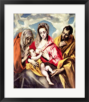 Framed Virgin and Child with SS. Anne and Joseph Print
