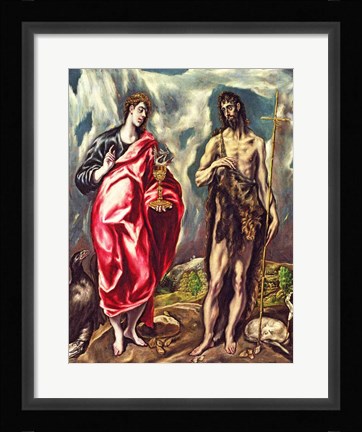 Framed St John the Evangelist and St. John the Baptist Print