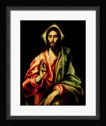 Framed Christ Blessing Print