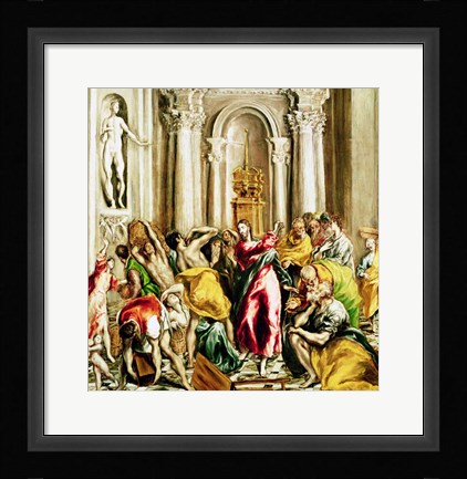 Framed Jesus Driving the Merchants from the Temple Print