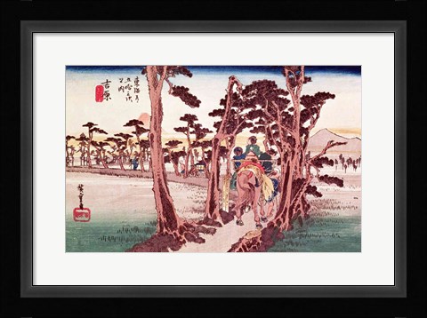 Framed Fuji from Yoshiwara Print