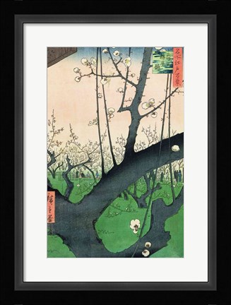 Framed Branch of a Flowering Plum Tree Print
