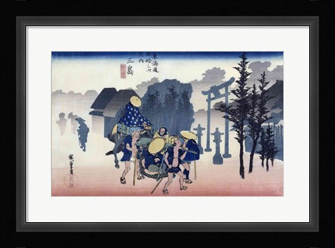 Framed Morning Mist at Mishima Print