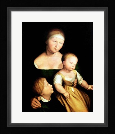 Framed Artist's Wife and Children, 1528 Print