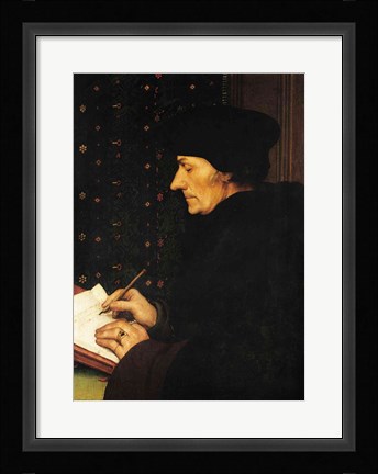 Framed Portrait of Desiderius Erasmus Print