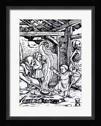 Framed Death Taking a Child Print
