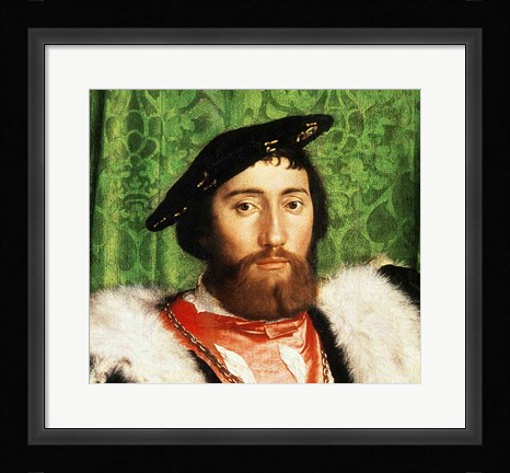 Framed Ambassadors, 1533, Portrait Detail Print