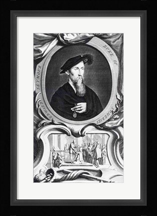 Framed Portrait of Edward Seymour, 1536, Detail Print