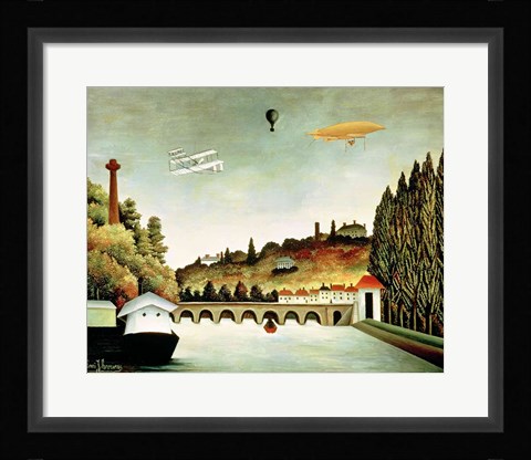 Framed View of the Bridge at Sevres and the Hills at Clamart Print