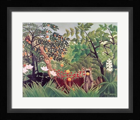 Framed Exotic Landscape, 1910 Print