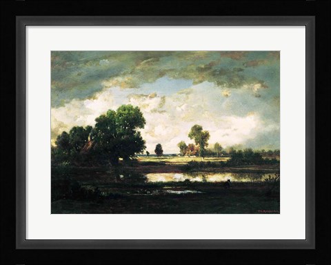 Framed Pool with a Stormy Sky Print