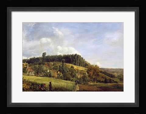 Framed Forest Glade near a Village, 1833 Print